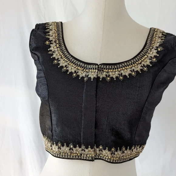 Black readymade blouse for Saree or Lehenga - Picture 1 of 8